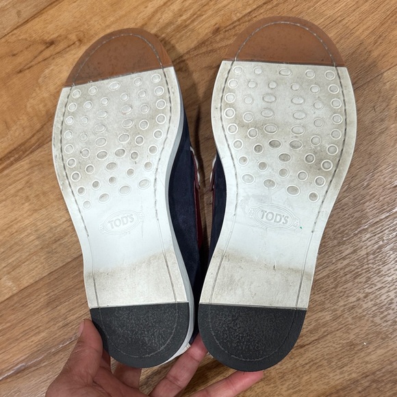 Tods Barca Colorblock Suede Penny Loafers - Picture 5 of 11